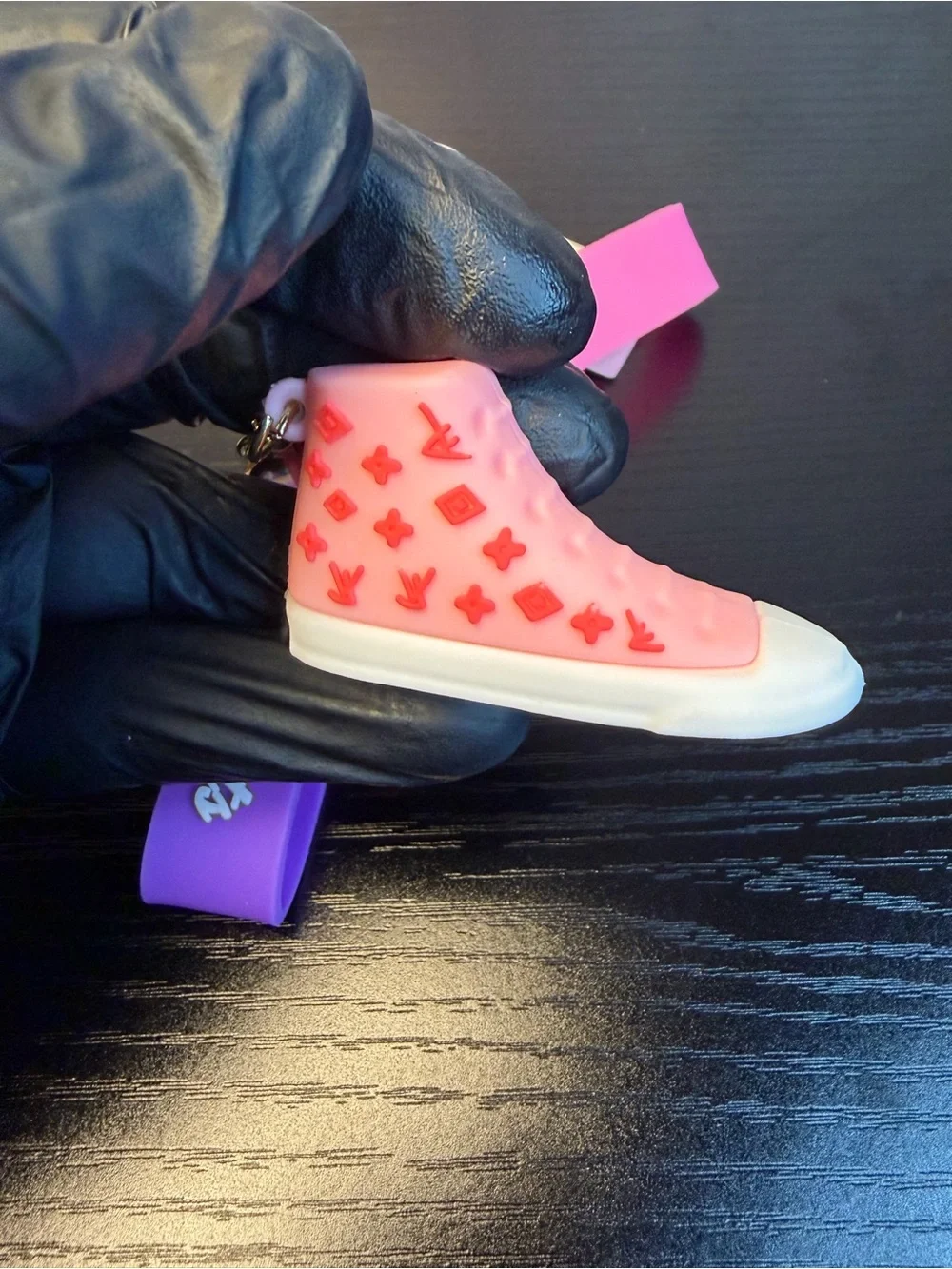 6 Pcs Colorful Mini Sneaker Keychain Set with Branded Straps GREAT GIFTS!!